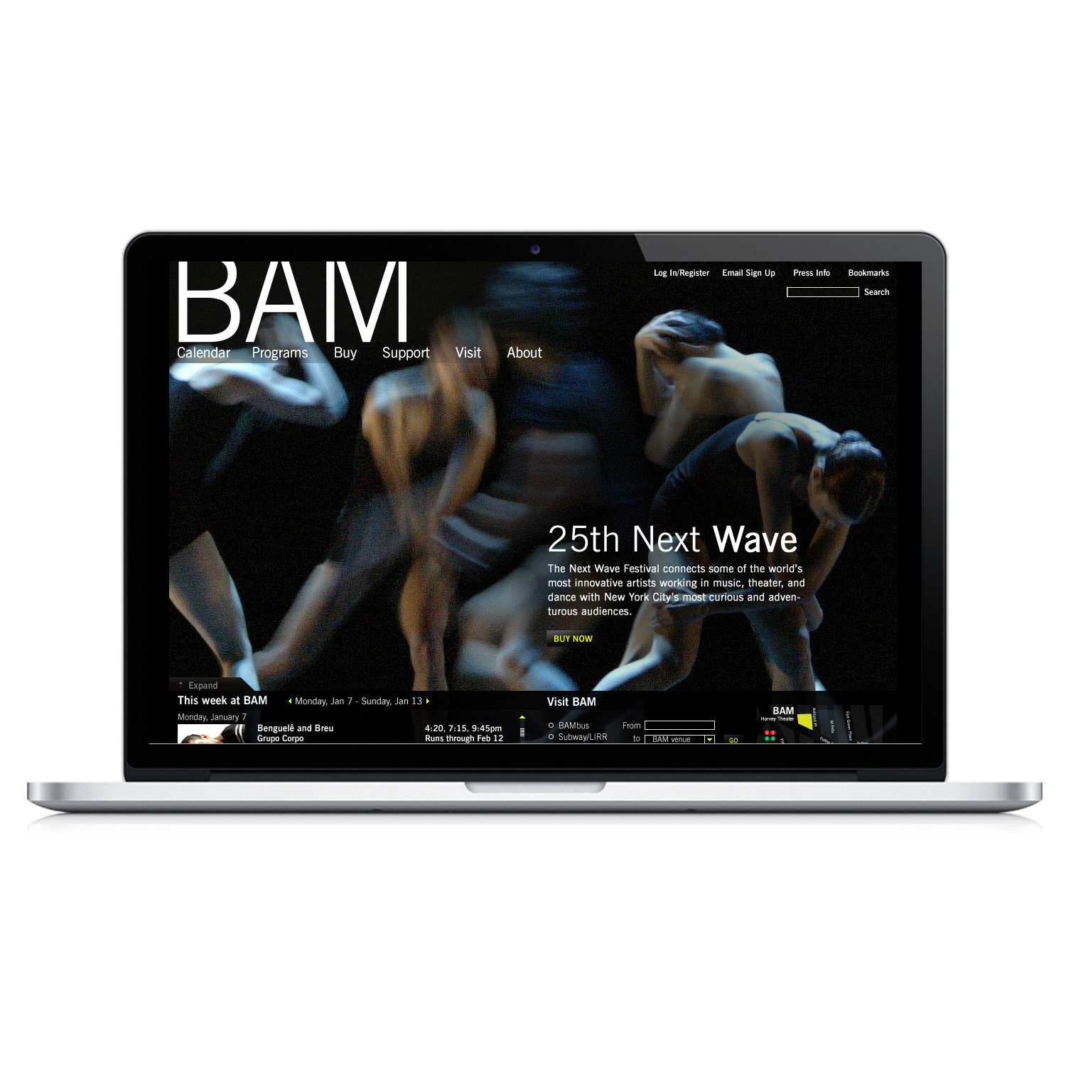 BAM (Brooklyn Academie of Music) webdesign